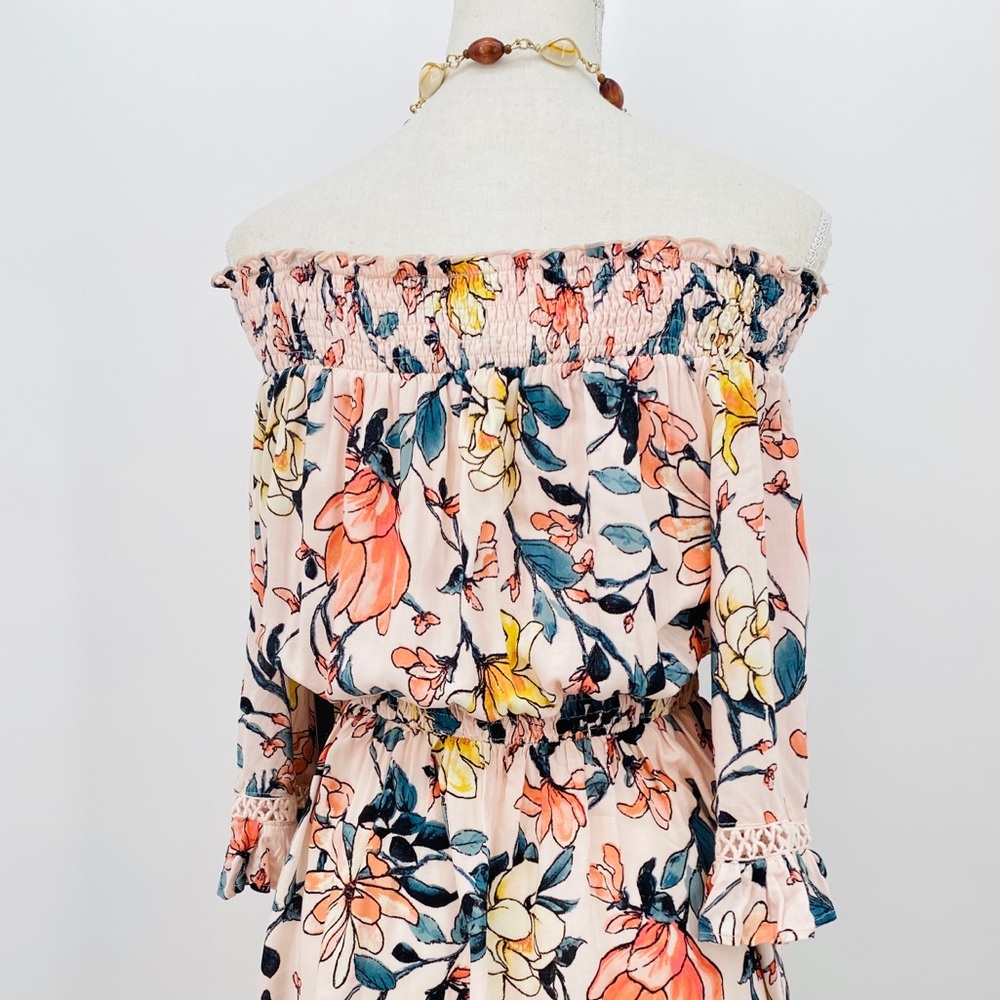 Lulus Hello Darling Blush Off-the-Shoulder Dress M - Picture 9 of 16